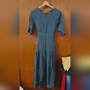 Elegant Teal Long Sleeve Dress